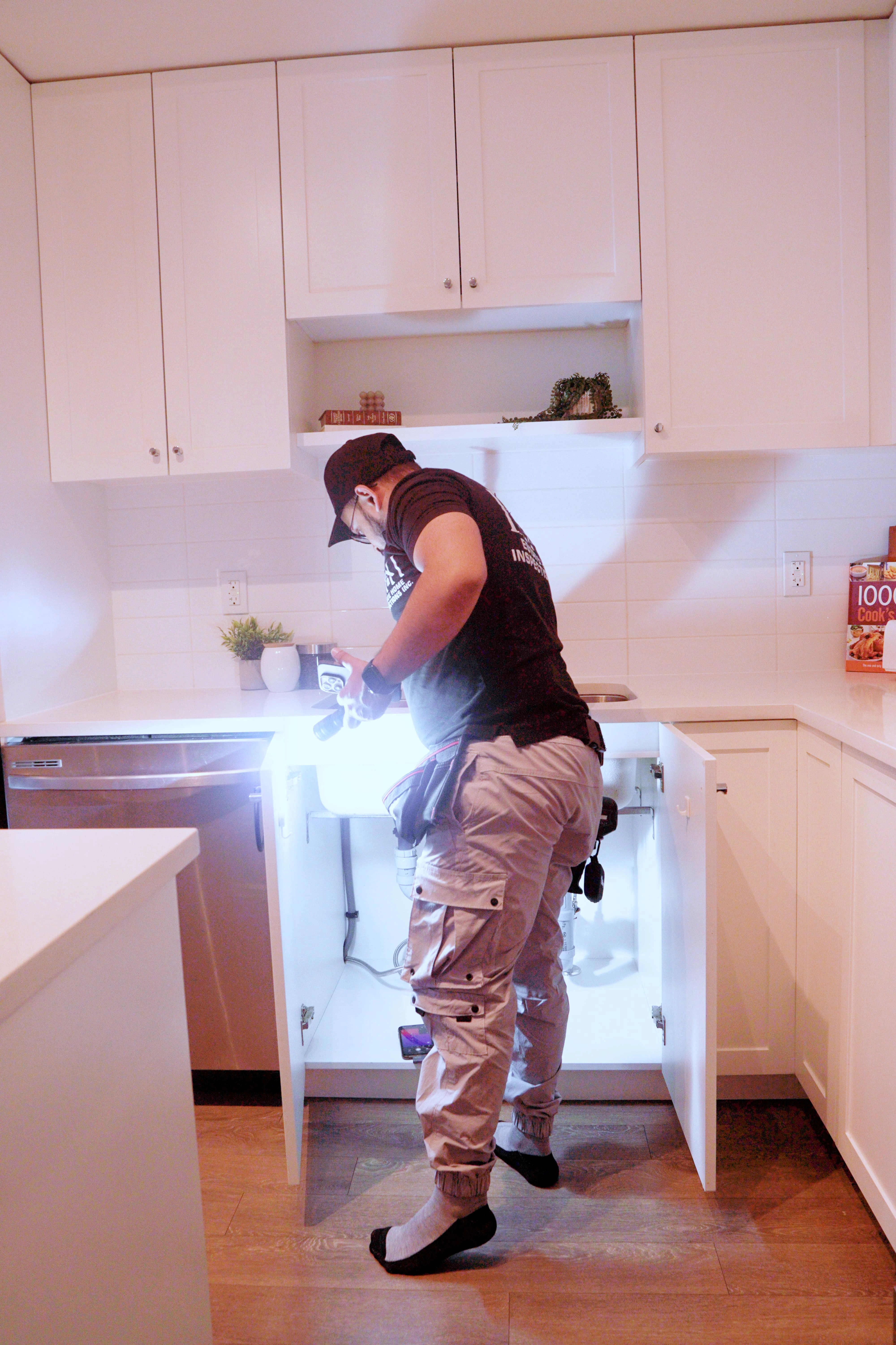 Professional home inspector examining property in Surrey BC
